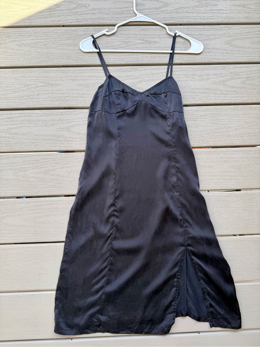 Marc Jacobs Black Satin Slip Dress Size 4 Minimalist 90s Midi w Slit